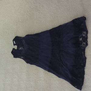Navy Blue Lace Dress Sleeveless